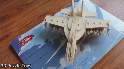 Feltor 3D puzzle for kids, felt fighter plane 3D puzzle, DIY children's airplane model kit, can be used as desktop decoration, give children an excellent toy birthday gift